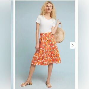 Anthropologie Maeve Banana Print Skirt